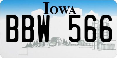 IA license plate BBW566