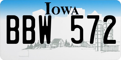 IA license plate BBW572