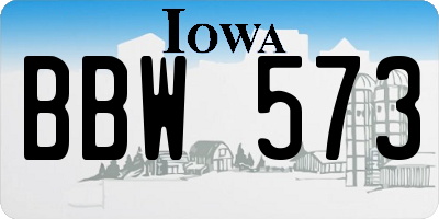 IA license plate BBW573