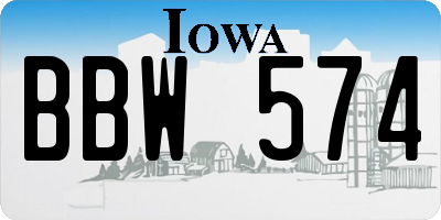 IA license plate BBW574