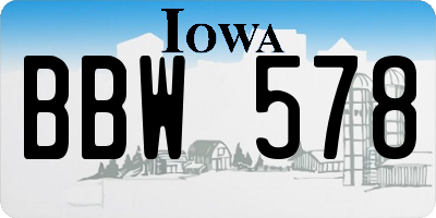 IA license plate BBW578