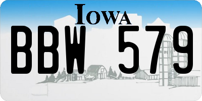 IA license plate BBW579