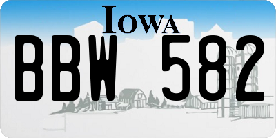 IA license plate BBW582