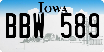 IA license plate BBW589