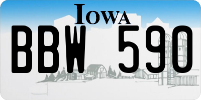 IA license plate BBW590