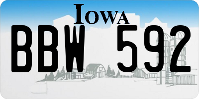IA license plate BBW592