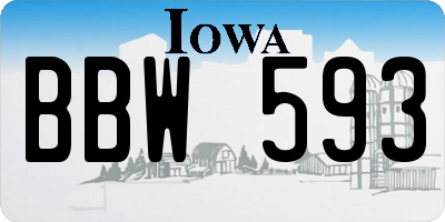 IA license plate BBW593
