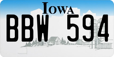 IA license plate BBW594