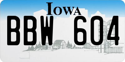 IA license plate BBW604
