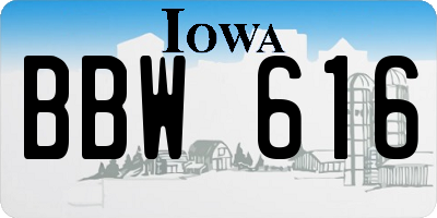 IA license plate BBW616