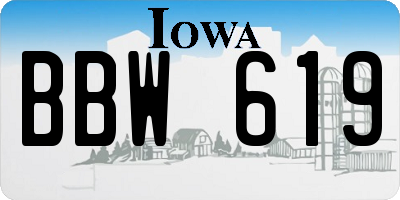 IA license plate BBW619