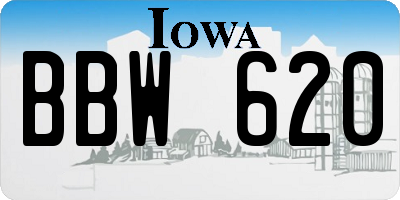 IA license plate BBW620
