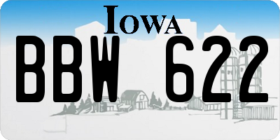 IA license plate BBW622