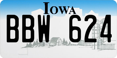 IA license plate BBW624