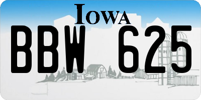 IA license plate BBW625
