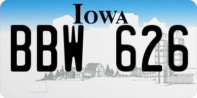 IA license plate BBW626