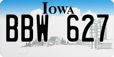 IA license plate BBW627