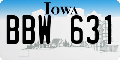 IA license plate BBW631