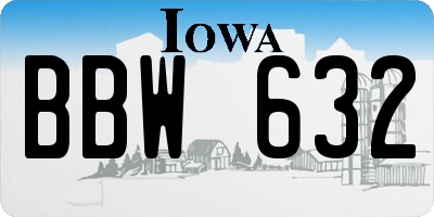 IA license plate BBW632