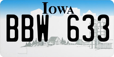 IA license plate BBW633