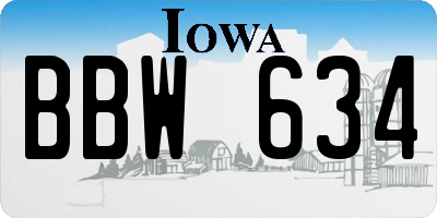 IA license plate BBW634