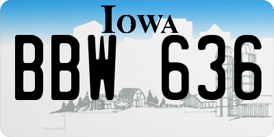 IA license plate BBW636