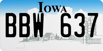 IA license plate BBW637