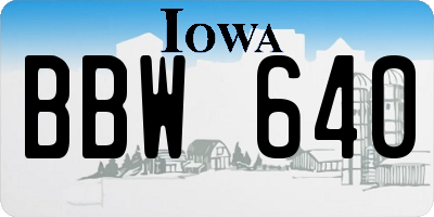 IA license plate BBW640