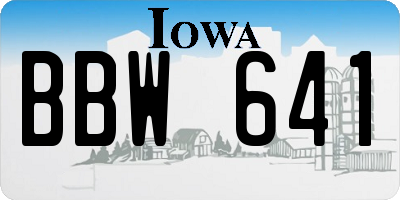 IA license plate BBW641
