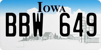 IA license plate BBW649