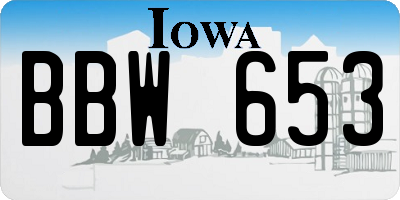 IA license plate BBW653