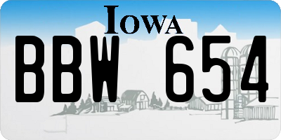 IA license plate BBW654