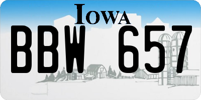 IA license plate BBW657