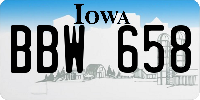 IA license plate BBW658