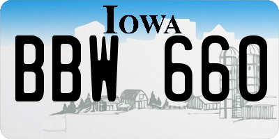 IA license plate BBW660