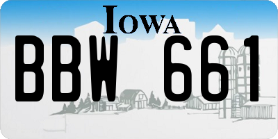 IA license plate BBW661