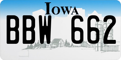 IA license plate BBW662