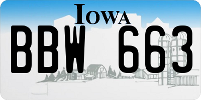 IA license plate BBW663