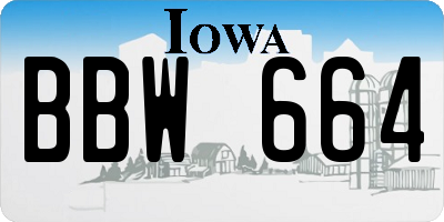 IA license plate BBW664