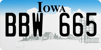 IA license plate BBW665