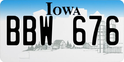 IA license plate BBW676