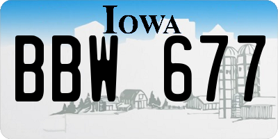 IA license plate BBW677