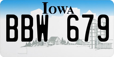 IA license plate BBW679