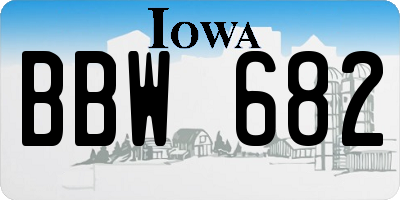 IA license plate BBW682