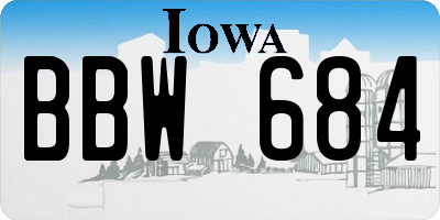 IA license plate BBW684