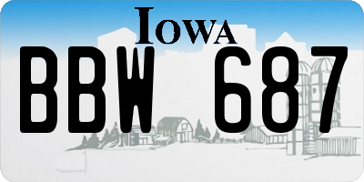 IA license plate BBW687
