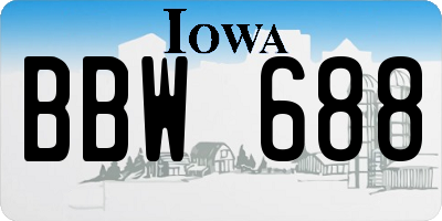 IA license plate BBW688