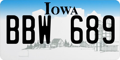 IA license plate BBW689