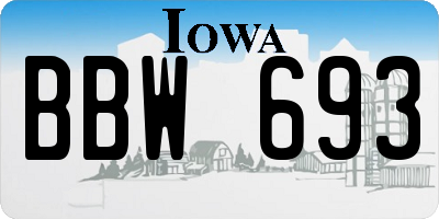 IA license plate BBW693
