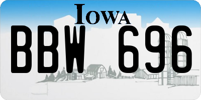 IA license plate BBW696